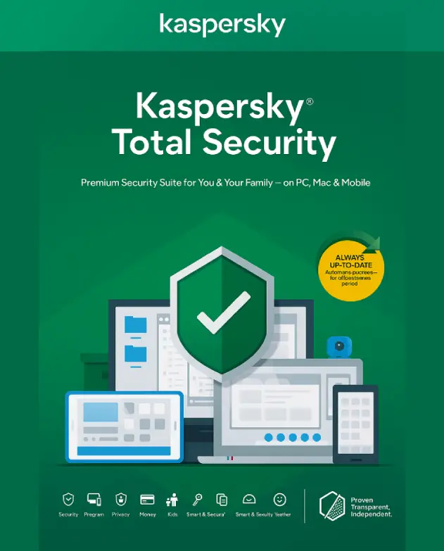 Kaspersky Total Security Key 2024 – 1 Device, 1 Year Subscription